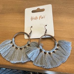 Grey Fringe Earrings